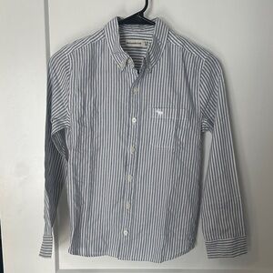 Abercrombie Kids Blue and White Striped Button-Down Shirt